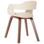 Silla de comedor de madera curvada y cuero artificial blanco de vidaXL, Sillas de comedor - Ref: Foro24-327330, Precio: 201,3...