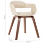 Silla de comedor de madera curvada y cuero artificial blanco de vidaXL, Sillas de comedor - Ref: Foro24-327330, Precio: 201,3...