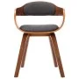 Silla de comedor tela y madera curvada gris oscuro de vidaXL, Sillas de comedor - Ref: Foro24-283132, Precio: 202,38 €, Descu...