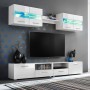 Mueble de salón de TV con luces LED blanco brillante 5 piezas de vidaXL, Muebles TV - Ref: Foro24-246027, Precio: 364,67 €, D...