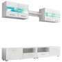 Mueble de salón de TV con luces LED blanco brillante 5 piezas de vidaXL, Muebles TV - Ref: Foro24-246027, Precio: 364,67 €, D...