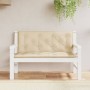 Cojines de banco de jardín 2 uds tela Oxford beige 120x50x7 cm en Decoración | Comprar online en Foru.es