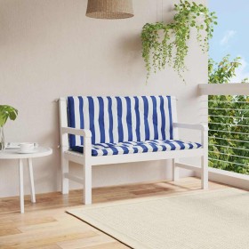 Cojines banco jardín 2 uds tela a rayas azul blanco 120x50x7 cm en Decoración | Comprar online en Foru.es