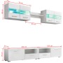 Mueble de salón de TV con luces LED blanco brillante 5 piezas de vidaXL, Muebles TV - Ref: Foro24-246027, Precio: 364,67 €, D...