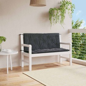 Cojines para banco jardín 2 uds tela a cuadros negro 120x50x7cm en Decoración | Comprar online en Foru.es
