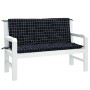 Cojines para banco jardín 2 uds tela a cuadros negro 120x50x7cm en Decoración | Comprar online en Foru.es