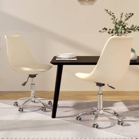 Sillas de comedor giratorias 2 unidades tela color crema de vidaXL, Sillas de comedor - Ref: Foro24-338359, Precio: 131,18 €,...