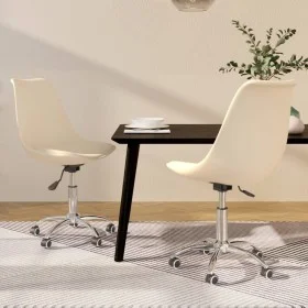 Sillas de comedor giratorias 2 unidades tela color crema de vidaXL, Sillas de comedor - Ref: Foro24-338359, Precio: 129,40 €,...