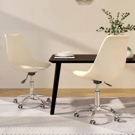 Sillas de comedor giratorias 2 unidades tela color crema de vidaXL, Sillas de comedor - Ref: Foro24-338359, Precio: 129,40 €,...