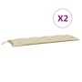 Cojines de banco de jardín 2 uds tela Oxford beige 150x50x7 cm en Decoración | Comprar online en Foru.es