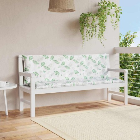 Cojines banco jardín 2 uds tela estampado de hojas 150x50x7 cm en Decoración | Comprar online en Foru.es