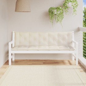 Cojines de banco de jardín 2 uds blanco crema 180x50x7 cm en Decoración | Comprar online en Foru.es