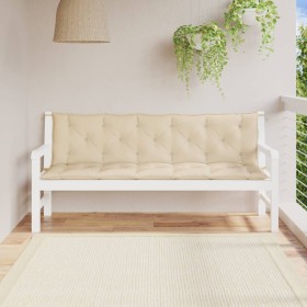 Cojines de banco de jardín 2 uds tela Oxford beige 180x50x7 cm en Decoración | Comprar online en Foru.es