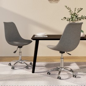 Sillas de comedor giratorias 2 unidades tela gris claro de vidaXL, Sillas de comedor - Ref: Foro24-338341, Precio: 115,46 €, ...