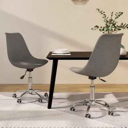 Drehbare Esszimmerstühle, 2 Einheiten, hellgrauer Stoff von vidaXL, Essstühle - Ref: Foro24-338341, Preis: 114,12 €, Rabatt: %