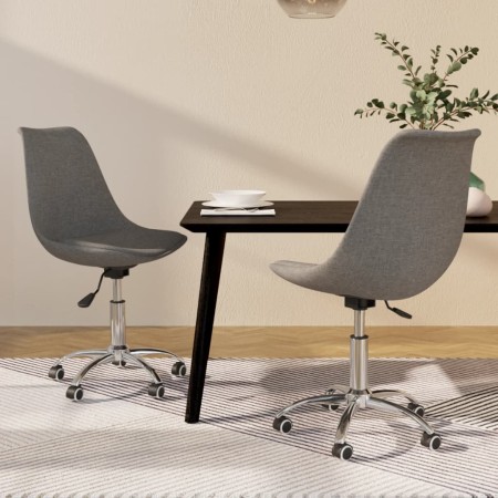 Sillas de comedor giratorias 2 unidades tela gris claro de vidaXL, Sillas de comedor - Ref: Foro24-338341, Precio: 115,46 €, ...