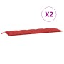 Cojines de banco de jardín 2 uds tela Oxford rojo 180x50x7 cm en Decoración | Comprar online en Foru.es