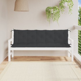 Cojines de banco de jardín 2 uds tela Oxford negro 180x50x7 cm en Decoración | Comprar online en Foru.es