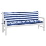 Cojines banco de jardín 2 uds tela Oxford azul y blanco a rayas en Decoración | Comprar online en Foru.es