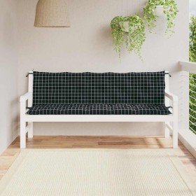 Cojines de banco de jardín 2 uds tela Oxford a cuadros negros en Decoración | Comprar online en Foru.es