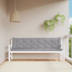 Cojines de banco de jardín 2 uds tela Oxford gris 200x50x7 cm en Decoración | Comprar online en Foru.es