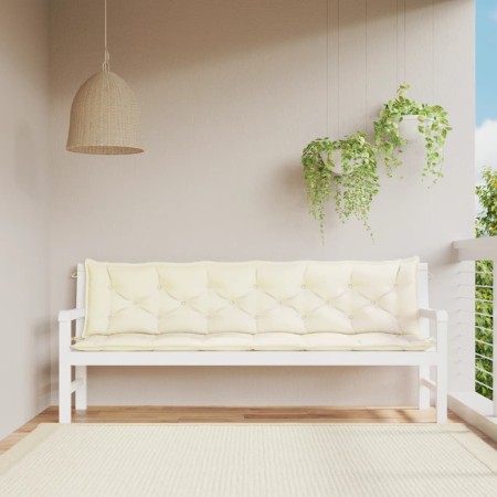 Cojines de banco de jardín 2 uds blanco crema 200x50x7 cm en Decoración | Comprar online en Foru.es