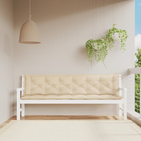 Cojines de banco de jardín 2 uds tela Oxford beige 200x50x7 cm en Decoración | Comprar online en Foru.es