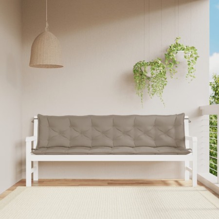 Cojines de banco de jardín 2 uds tela Oxford taupé 200x50x7 cm en Decoración | Comprar online en Foru.es