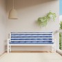 Cojines banco jardín 2 uds tela a rayas azul blanco 200x50x7 cm en Decoración | Comprar online en Foru.es