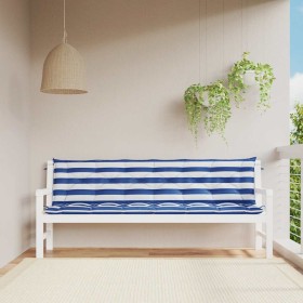 Cojines banco jardín 2 uds tela a rayas azul blanco 200x50x7 cm en Decoración | Comprar online en Foru.es