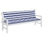 Cojines banco jardín 2 uds tela a rayas azul blanco 200x50x7 cm en Decoración | Comprar online en Foru.es