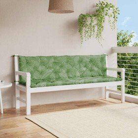 Cojines banco jardín 2 uds tela estampado de hojas 200x50x7 cm en Decoración | Comprar online en Foru.es