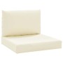 Cojines para palés 2 unidades tela Oxford blanco crema en Decoración | Comprar online en Foru.es