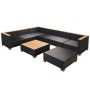 Set muebles de jardín 8 piezas y cojines ratán sintético negro de vidaXL, Conjuntos de jardín - Ref: Foro24-42758, Precio: 80...