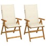 Sillas de jardín reclinables 2 uds madera maciza acacia cojines en Sillas de jardín | Comprar online en Foru.es
