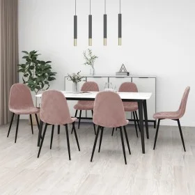 Sillas de comedor 6 unidades terciopelo rosa de vidaXL, Sillas de comedor - Ref: Foro24-3082885, Precio: 326,88 €, Descuento: %