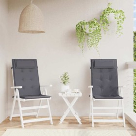 Cojines de silla respaldo alto 2 uds tela Oxford gris antracita en Decoración | Comprar online en Foru.es