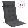 Cojines de silla respaldo alto 2 uds tela Oxford gris antracita en Decoración | Comprar online en Foru.es