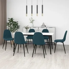 Esszimmerstühle 6 Einheiten aus blauem Samt von vidaXL, Essstühle - Ref: Foro24-3082880, Preis: 331,83 €, Rabatt: %