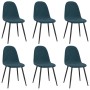 Sillas de comedor 6 unidades terciopelo azul de vidaXL, Sillas de comedor - Ref: Foro24-3082880, Precio: 337,93 €, Descuento: %