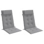 Cojines de silla con respaldo alto 2 uds tela Oxford gris en Decoración | Comprar online en Foru.es