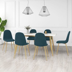 Sillas de comedor 6 unidades terciopelo azul de vidaXL, Sillas de comedor - Ref: Foro24-3082869, Precio: 329,12 €, Descuento: %