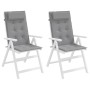 Cojines de silla con respaldo alto 2 uds tela Oxford gris en Decoración | Comprar online en Foru.es