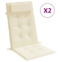 Cojines de silla respaldo alto 2 uds tela Oxford color crema en Decoración | Comprar online en Foru.es