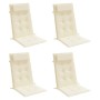 Cojines de silla respaldo alto 4 uds tela Oxford color crema en Decoración | Comprar online en Foru.es