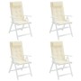 Cojines de silla respaldo alto 4 uds tela Oxford color crema en Decoración | Comprar online en Foru.es