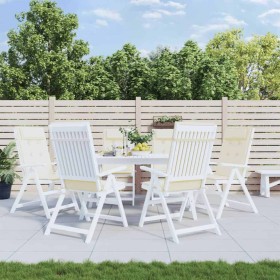 Cojines de silla respaldo alto 6 uds tela Oxford color crema en Decoración | Comprar online en Foru.es