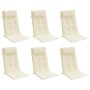 Cojines de silla respaldo alto 6 uds tela Oxford color crema en Decoración | Comprar online en Foru.es