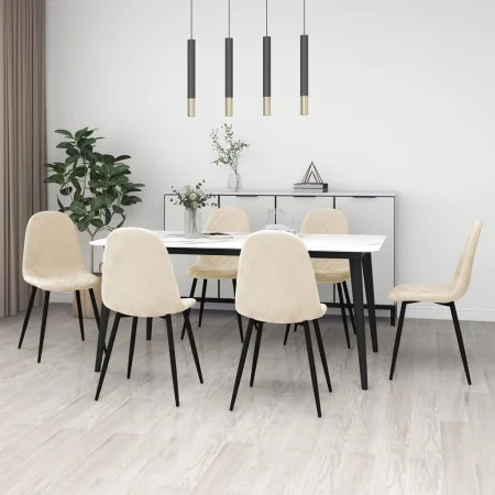 Esszimmerstühle, 6 Einheiten, cremeweißer Samt von vidaXL, Essstühle - Ref: Foro24-3082890, Preis: 293,88 €, Rabatt: %