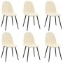 Sillas de comedor 6 unidades terciopelo blanco crema de vidaXL, Sillas de comedor - Ref: Foro24-3082890, Precio: 293,88 €, De...